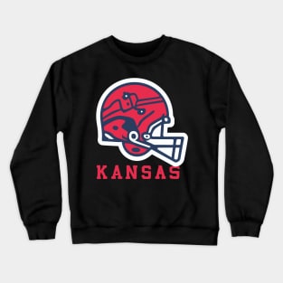 Kansas Football Team Helmet Crewneck Sweatshirt